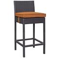 East End Imports Lift Outdoor Patio Fabric Bar Stool- Espresso Orange EEI-1006-EXP-ORA